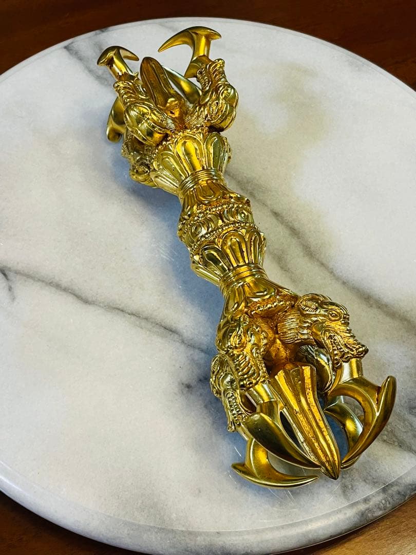 新品 未使用 法具 24金張 五鈷杵 ヴァジュラ 希少特大 サイズ約23㎝　29