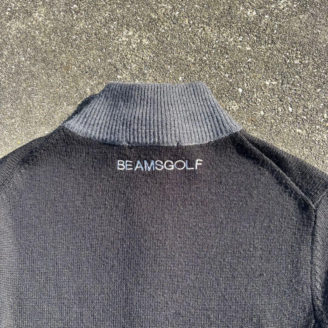 美品 BEAMS GOLF ダブルジップ ドライバーズニット 刺繍ロゴ 高級