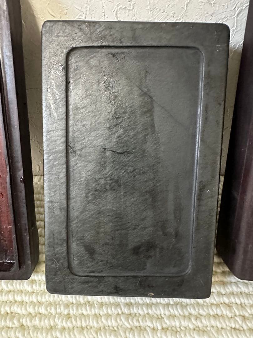 硯　中国硯　唐木ケース　金星　水波紋　書道　文房具　古美術　花瓶形