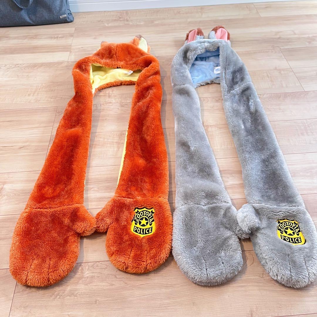 レア ディズニー マフラーキャップ ニック ジュディ ズートピア ファンキャップ
