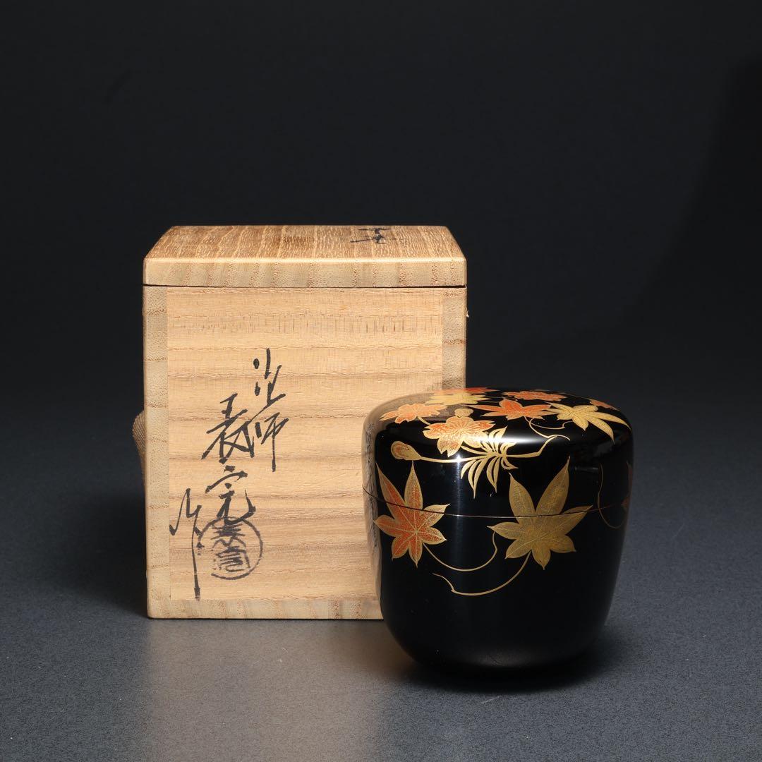 中棗　雲錦蒔絵　桜と紅葉　表完　共箱　R1685