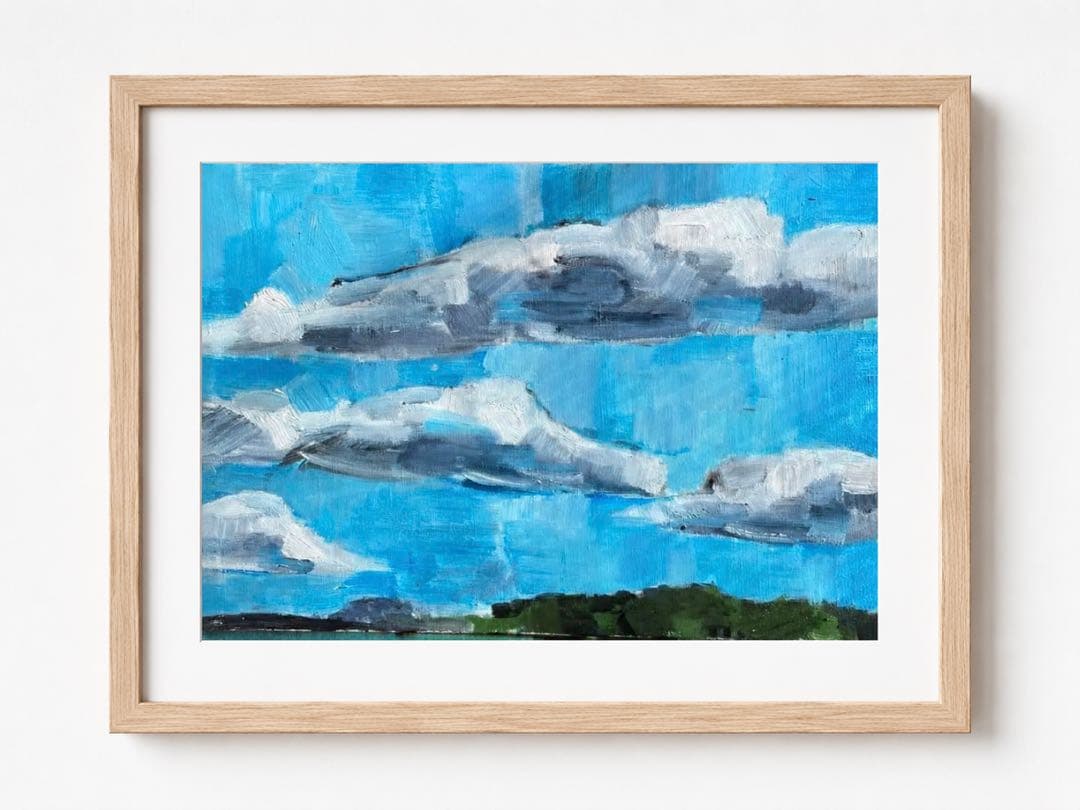 【絵画】青空の中の雲