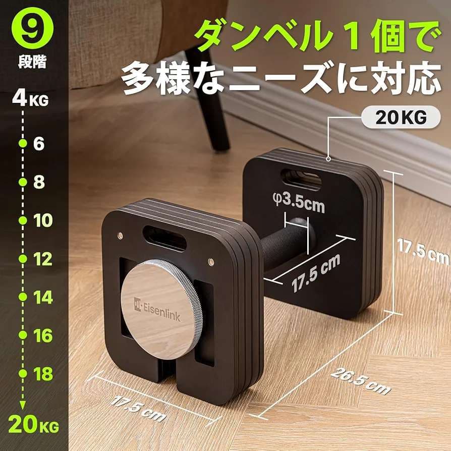 ブランドEisenlink ダンベル20kg×1個