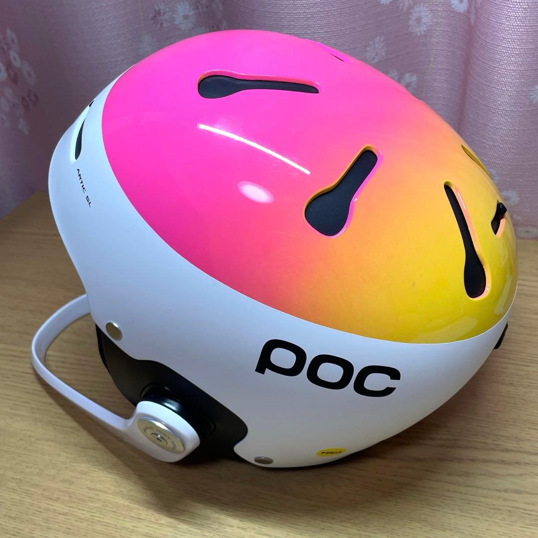 POC スキーヘルメット SL レーシング　ホワイト/イエロー/ピンク