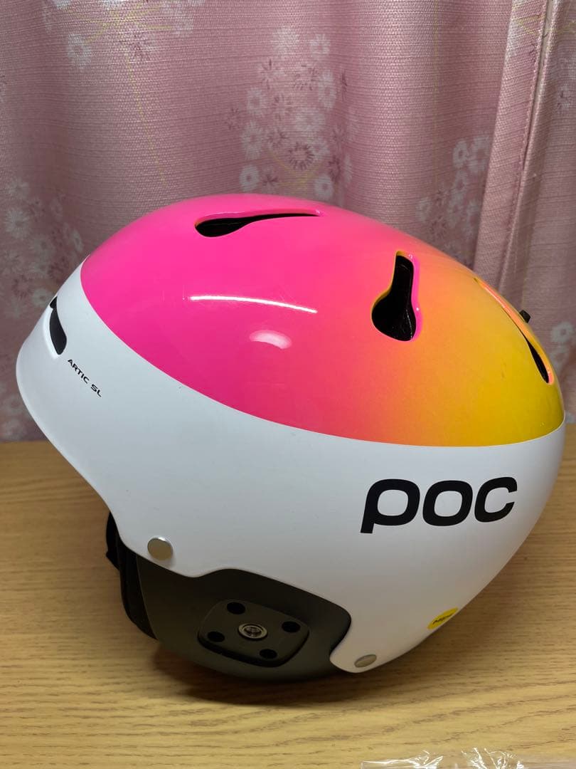 POC スキーヘルメット SL レーシング　ホワイト/イエロー/ピンク