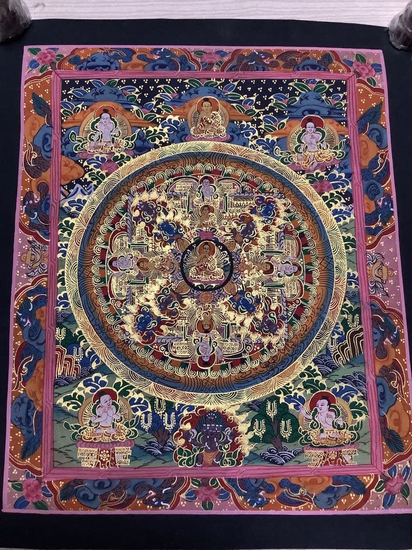 《 チベット密教　新品　1点物 》 手描き　曼荼羅　仏陀　釈迦　仏画　仏教　f5
