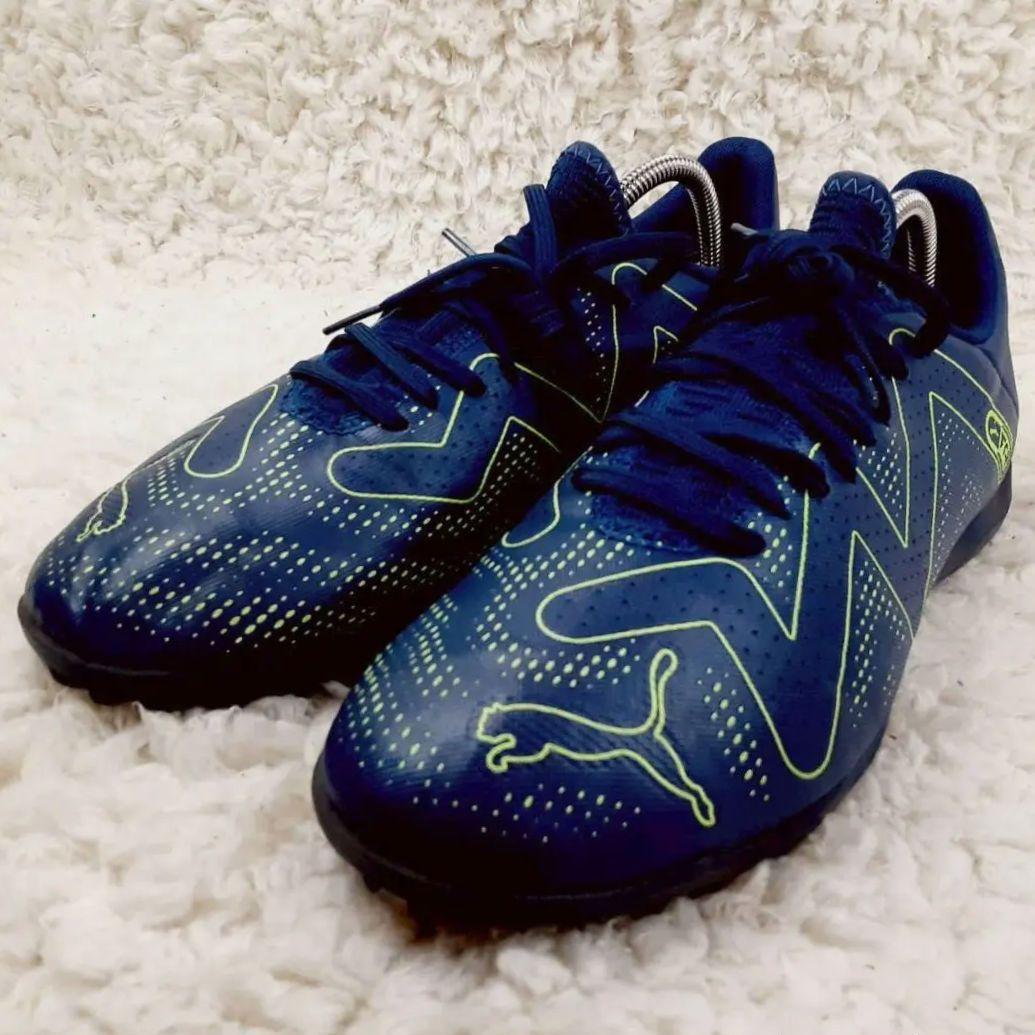 美品 27㎝◎PUMA プーマ サッカートレーニングシューズ ネイビー ライム