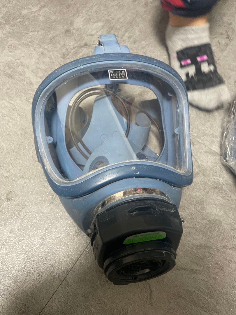 青いフルフェイス防塵マスク