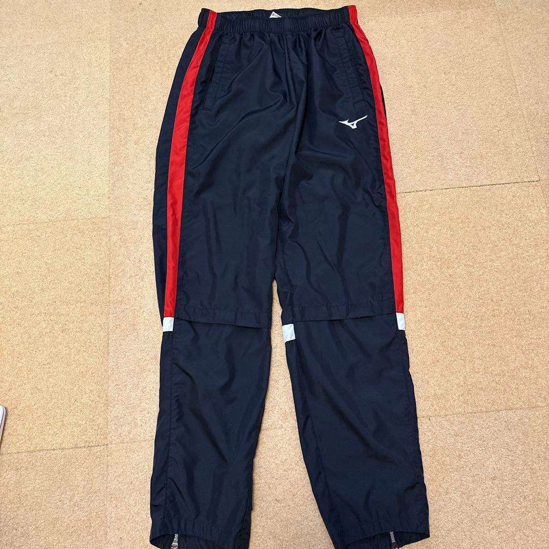 東山高校バスケ部ナイロンパンツMizuno トレーニングパンツ ネイビー/レッド