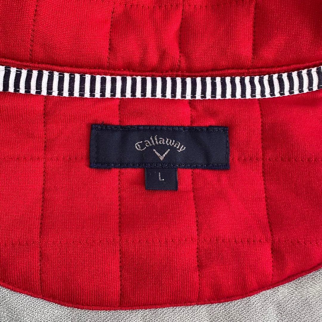 【美品】Callaway Lサイズ キルティングアウター レッドネイビーメンズ