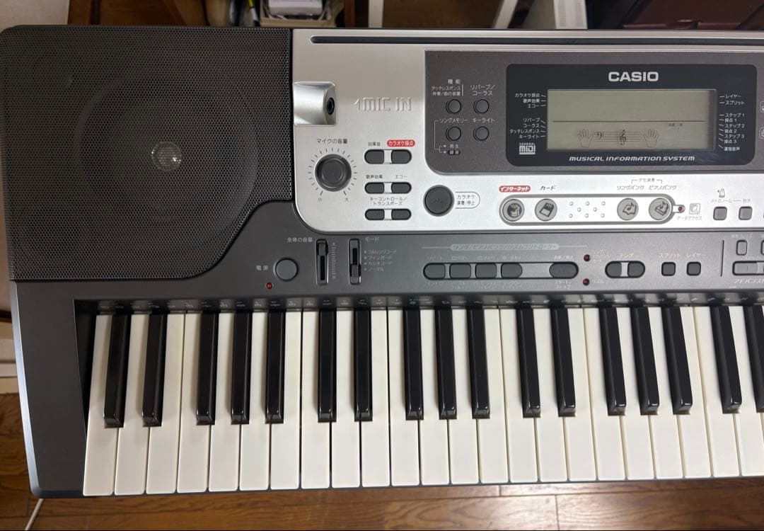 CASIO LK301BB 光ナビゲーション 電子キーボード 純正スタンド付