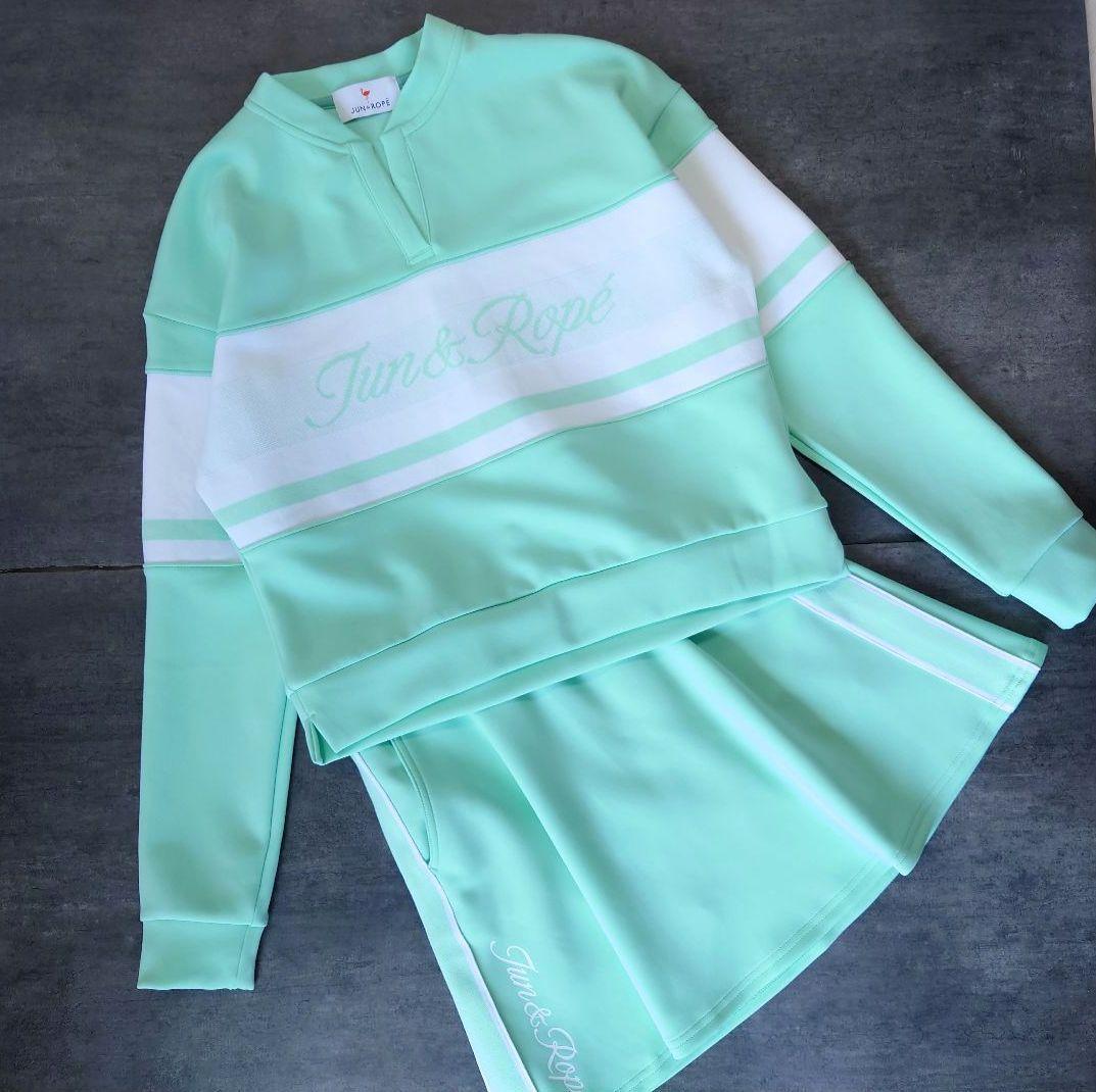 極美品 JUN&ROPE' GOLF ダンボールニット セットアップ ミント