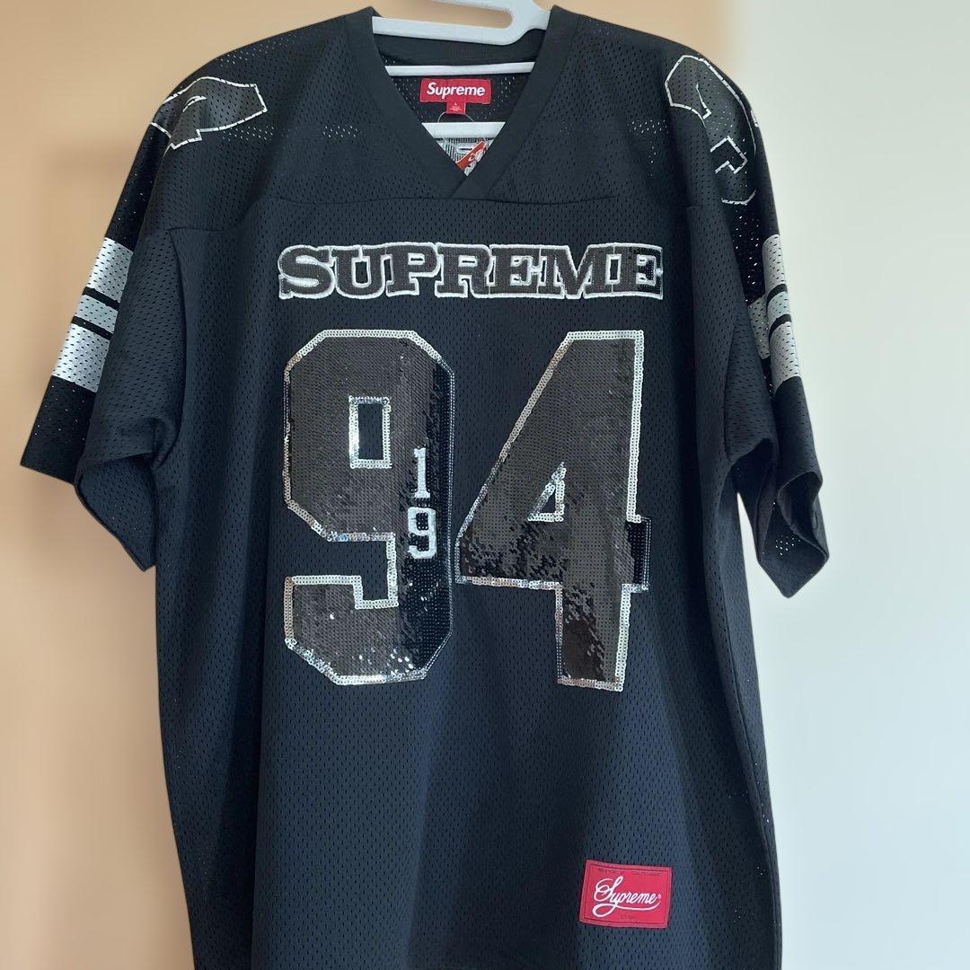 シャツ SUPREME Sequin Football Jersey Black L