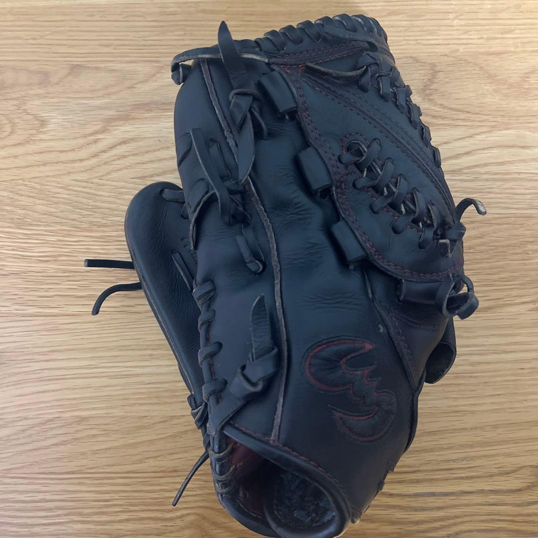 ジームス　硬式野球グローブ 黒 レザー　左利き用