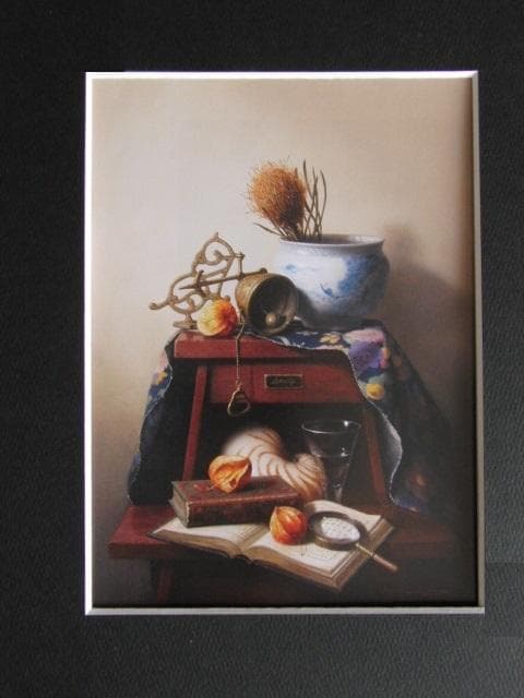 伊熊義和、【Study】、希少な額装用画集画、新品高級額 額装付、状態良好