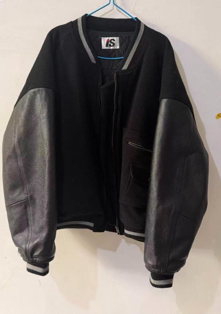 即日発送 issey miyake ブラック レザースリーブ ジャケット M