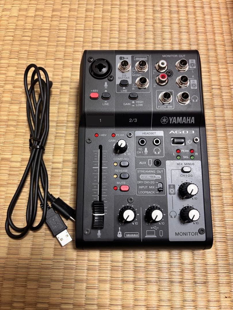 YAMAHA AG03 MK2 オーディオインターフェイス　ブラック 黒