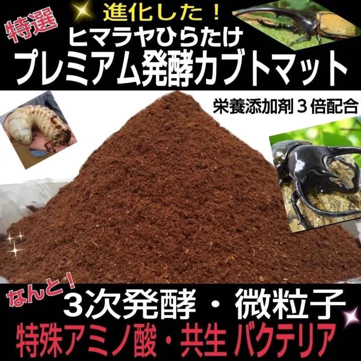 【3セット】10リットルケース入☆プレミアム発酵カブトムシマット☆幼虫入れるだけ