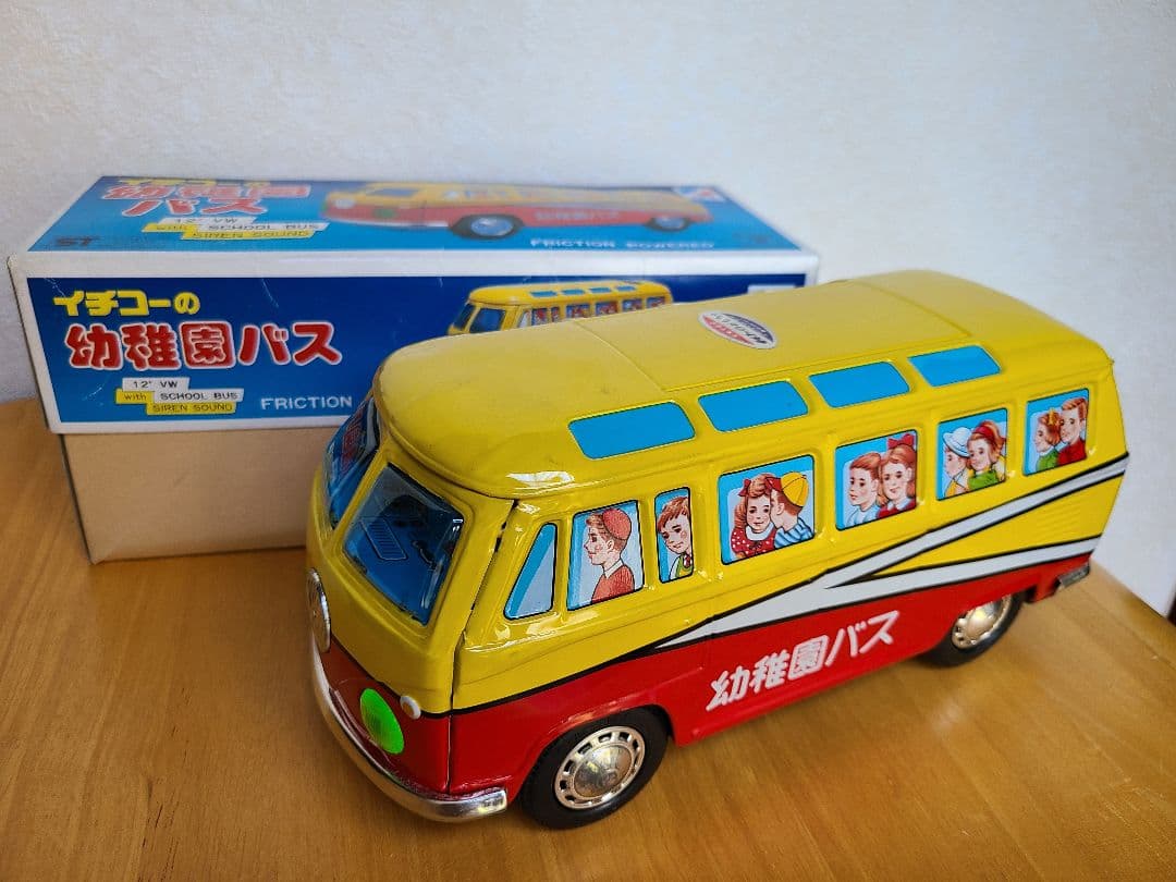 未使用　イチコー　ビンテージ　VWバス　幼稚園バス　ブリキ