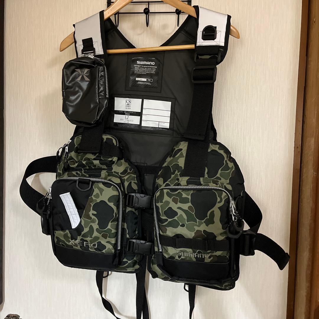 SHIMANO XEFO 迷彩ライフジャケット ゲームベスト L2