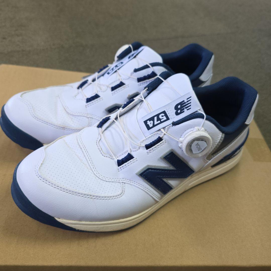 New Balance 574 ゴルフシューズ ホワイト/ネイビー
