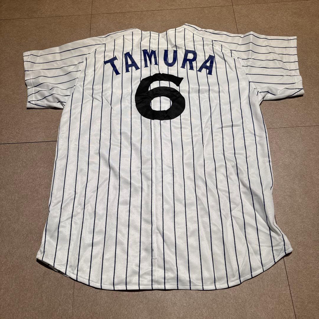 横浜ベイスターズ　多村仁志　ユニフォーム　ベースボールシャツ　野球　ストライプ