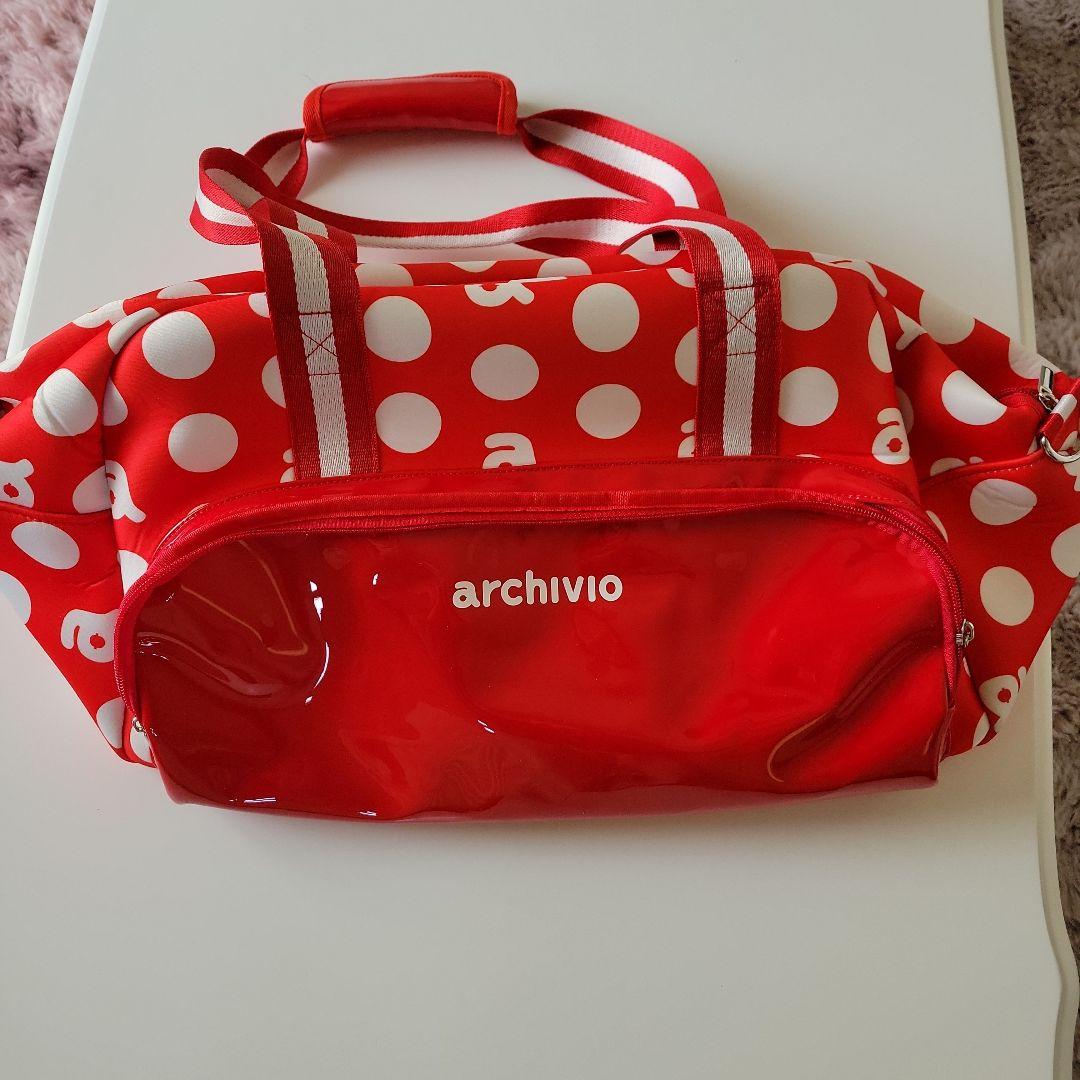 archivio 赤 水玉模様 キャディバッグ