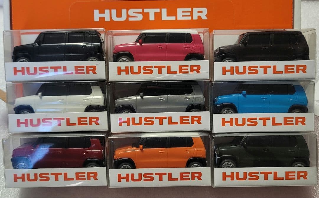 【 全国送料無料 】フルコンプ9台 ディーラー特注 ハスラー ミニカー ケース付