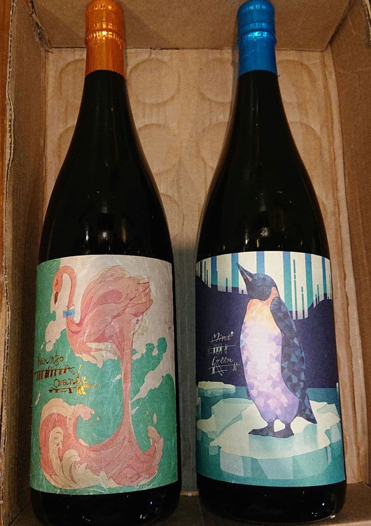 激レア国分酒造プレミアム焼酎フラミンゴオレンジ＆クールミントグリーン1.8L2本