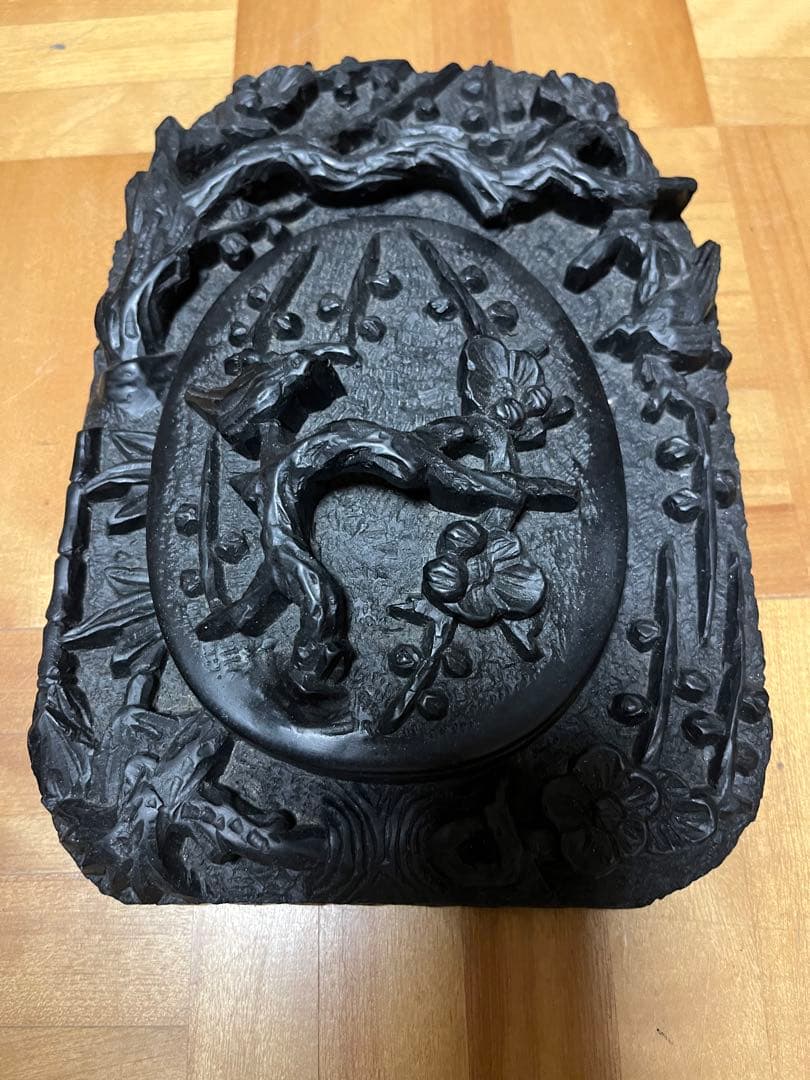 花鳥彫古硯