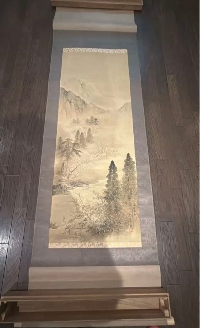 遺品整理　1871-1936 奥谷秋石 × 山水図　水墨画 山水風景 掛軸
