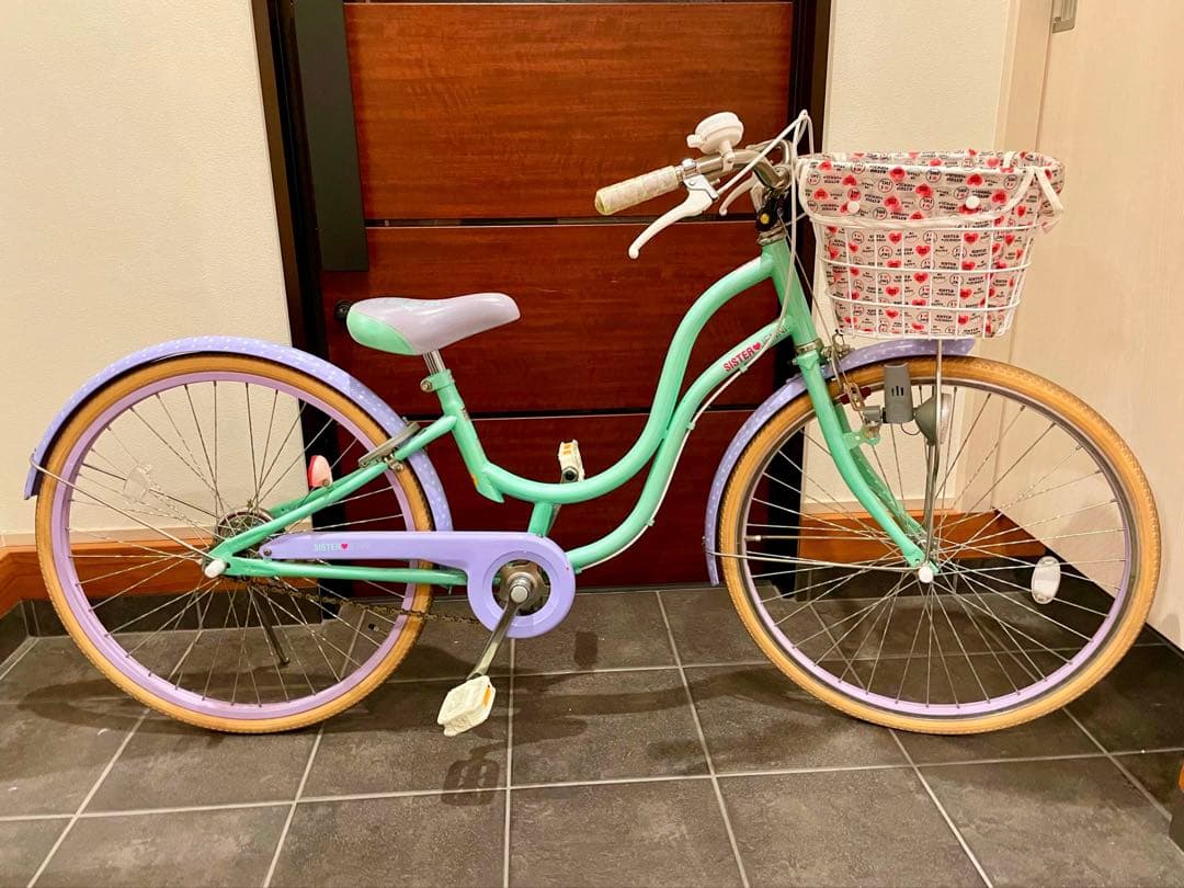 ２４インチ☆シスタージェニー自転車ミントグリーン ラベンダー