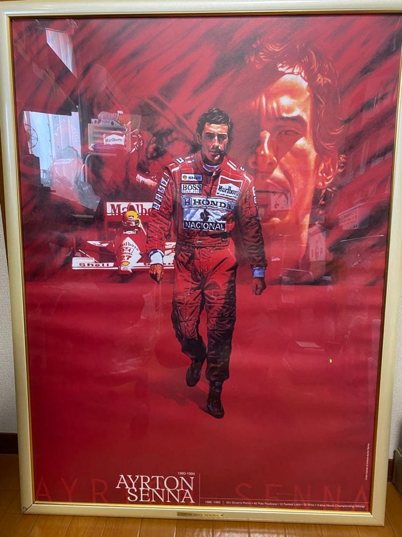 アイルトン・セナ特大ポスター(額入)AYRTON SENNA MEMORIAL
