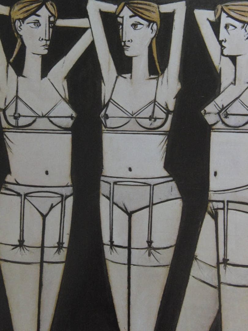 ベルナール・ビュッフェ「Trois femmes」希少画集の額装画、人気作品