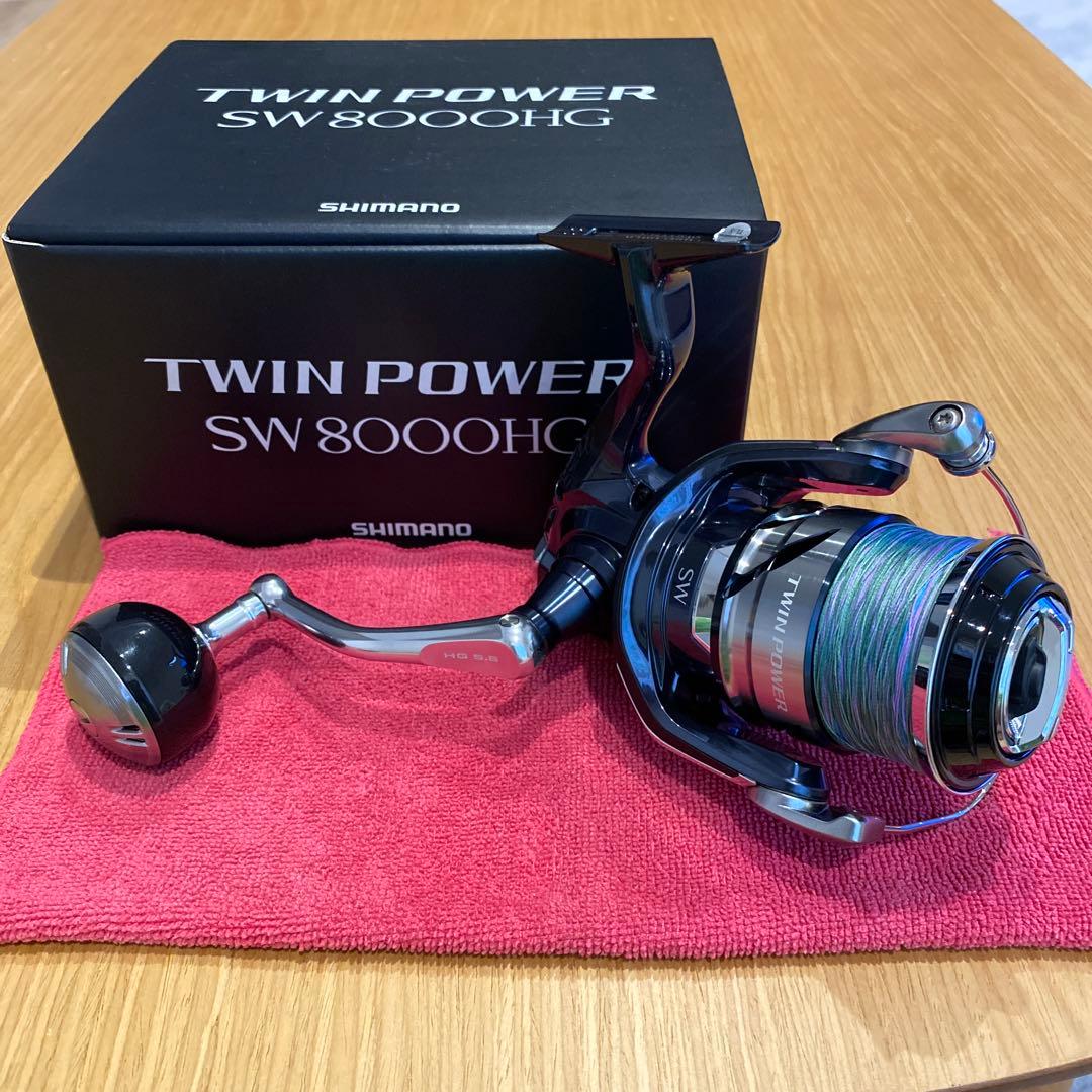 極美品 シマノ ツインパワーSW 8000HG 10×10 X8４号300m付き