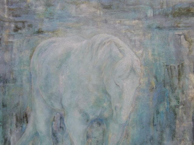 吉村年代、【水あかり】、希少な額装用画集画、新品高級額 額装付