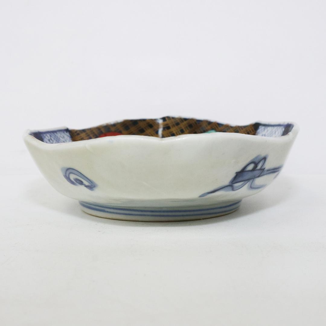 染付 色絵錦手 古伊万里　菱形皿 花鳥 金襴手　②