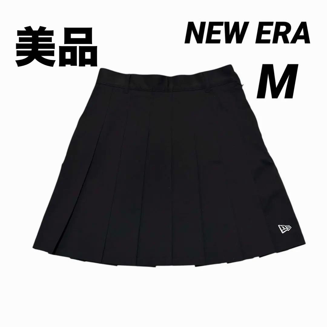 NEW ERAプリーツスカート ロゴ刺繍 インナーパンツ付き ブラック