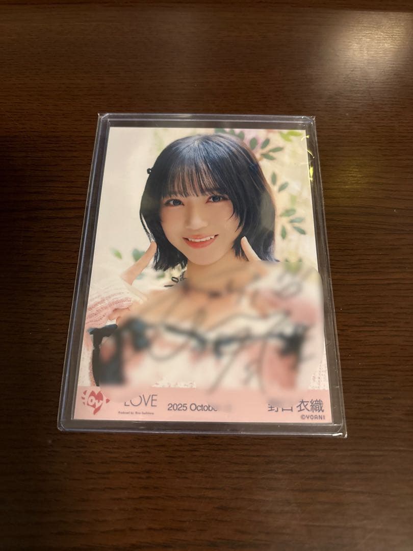 【最終値下げ】イコラブ 野口衣織 生写真 直筆 ピンクニット ヨリ