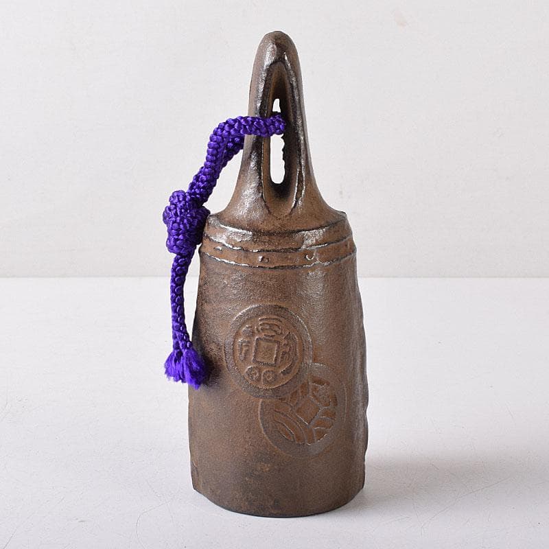 南部鉄器　御釜師　鈴木盛久作　南部砂鐵鈴　重さ約371g　共箱　C　R8227