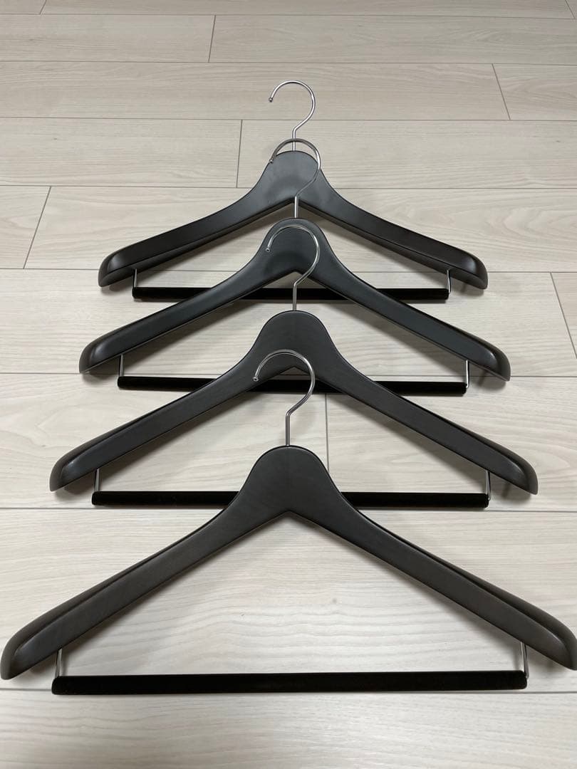 NAKATA HANGER メンズスーツハンガー 4本組 スモークブラウン