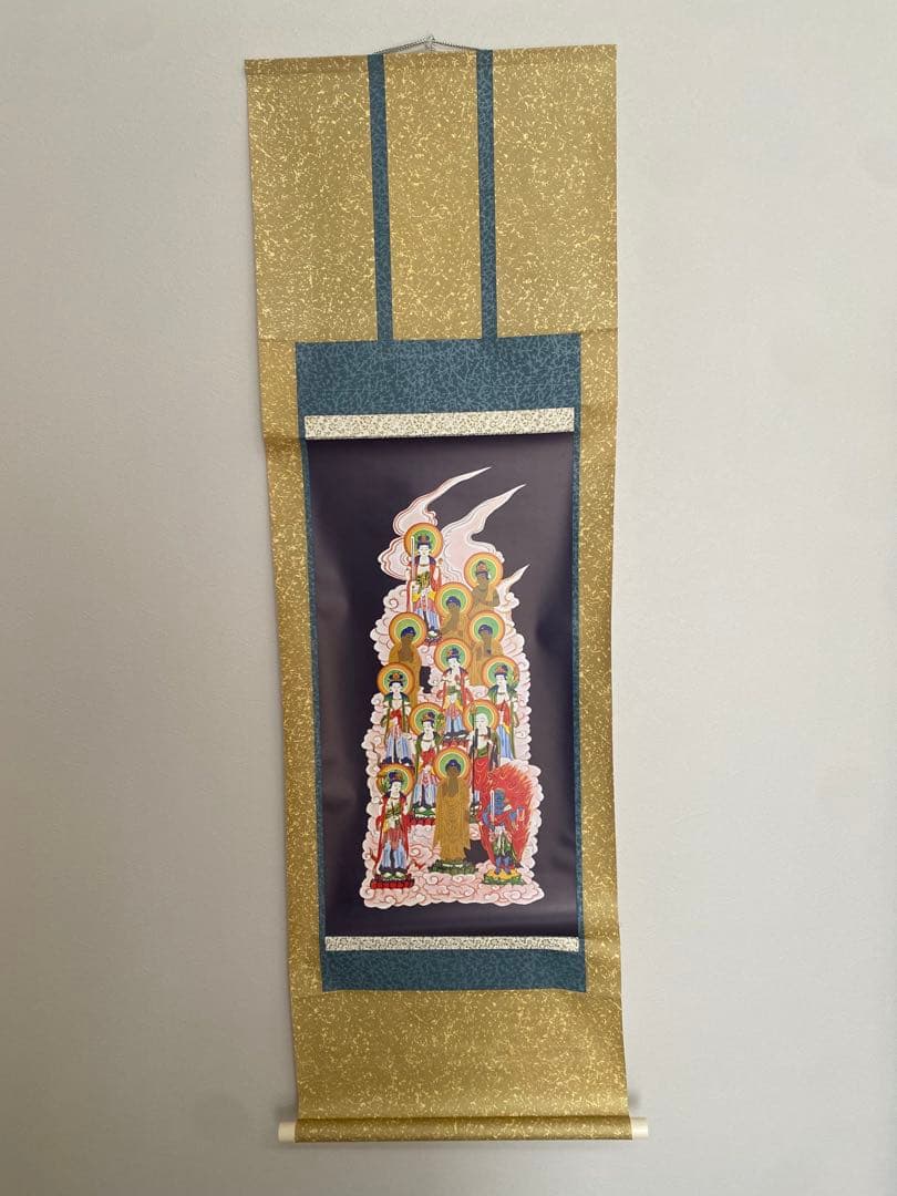 【新品未使用品】掛け軸 十三仏画 大日如来　時代物　箱あり　仏画　仏教美術