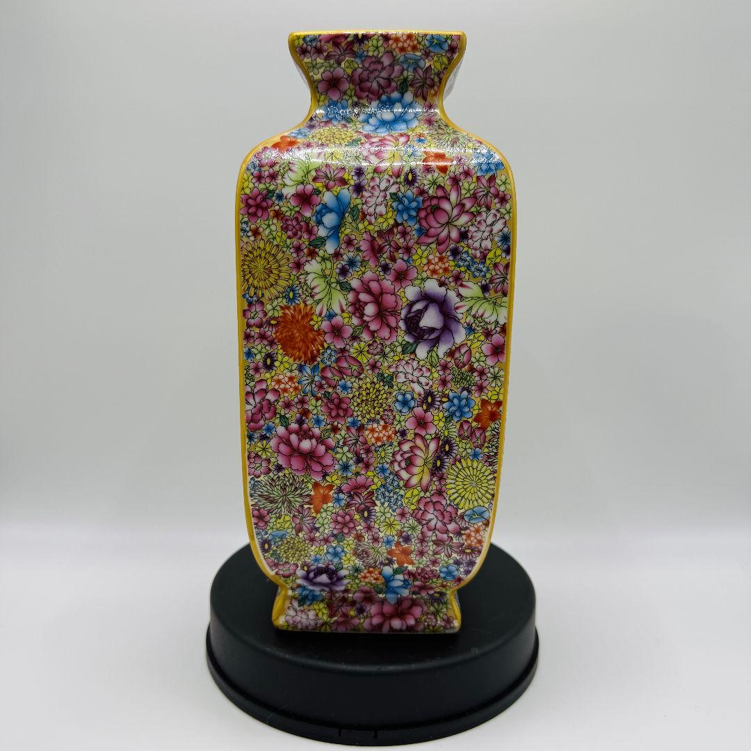 R108 万華彩蒔絵 花瓶（かびん）陶磁器 アンティーク