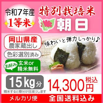 令和7年産 希少米 緑肥＆有機肥料 特別栽培米【朝日】15キロ