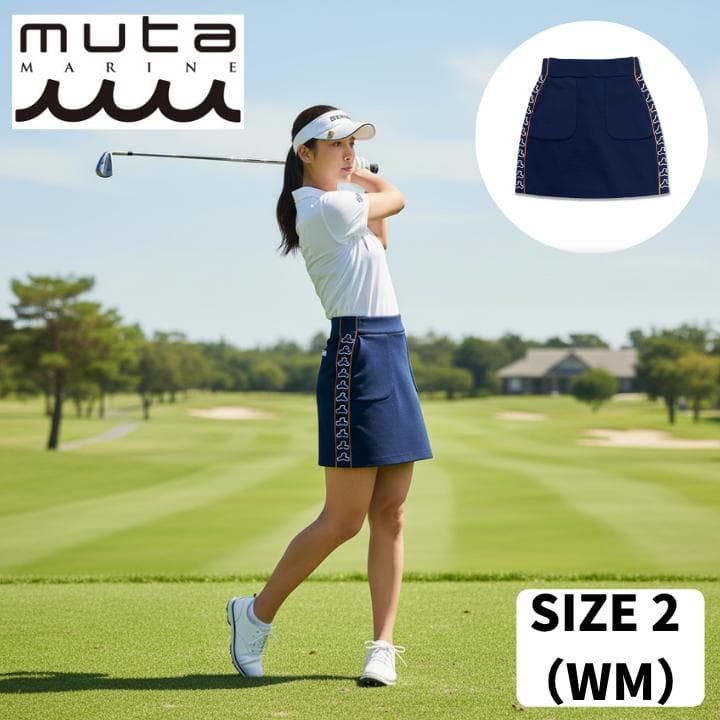 ゴルフ スカート レディス ムータ muta ゴルフウェア ジャガード ネイビー