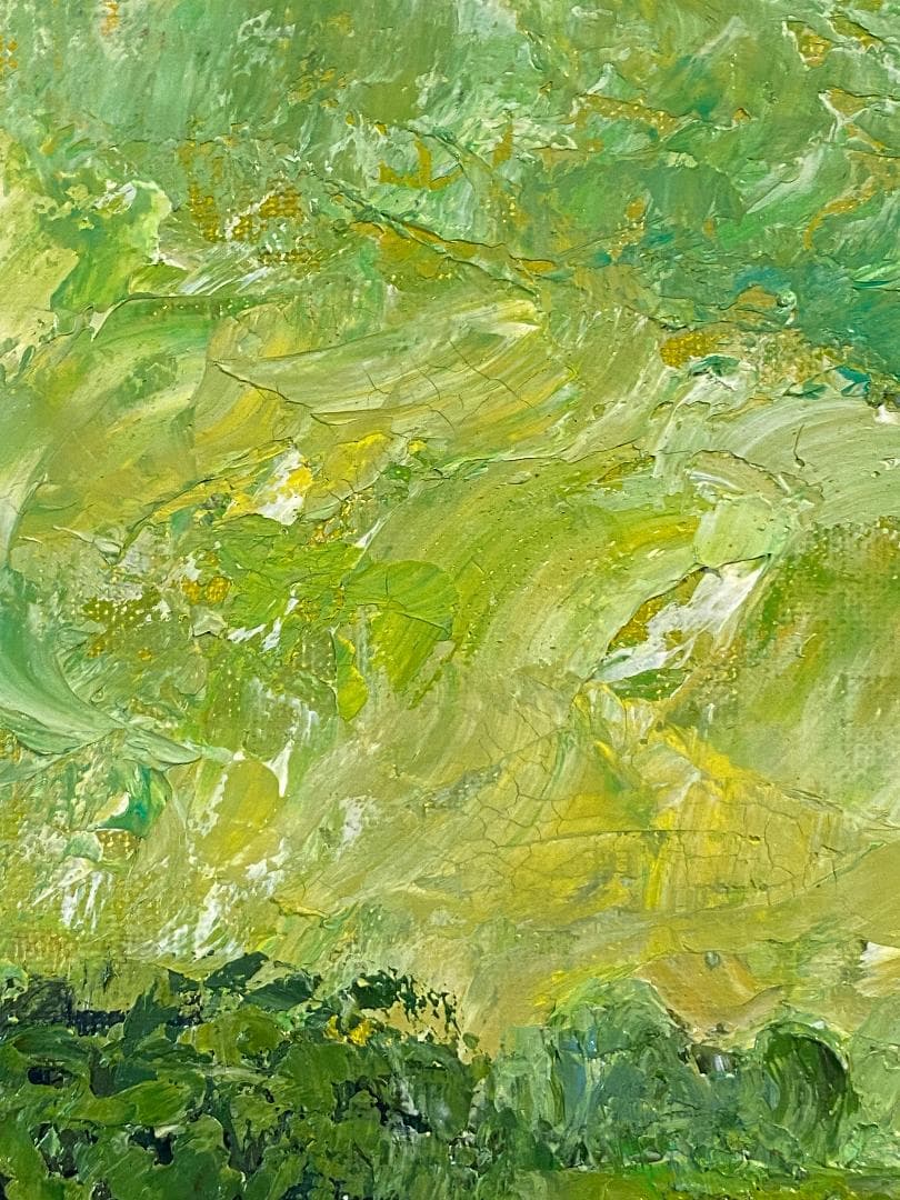 「真作」高橋里謡子「モロッコの草原にて」風景画　油彩画　額装　サイン有り　F8号