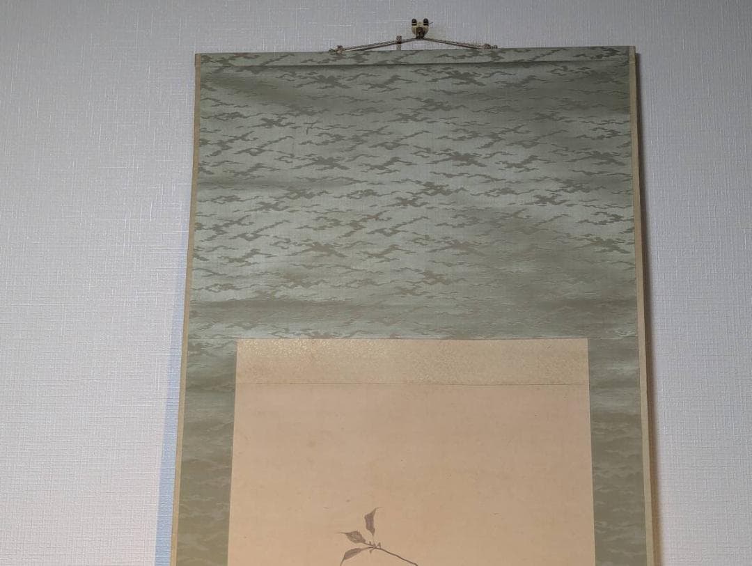 【真作】掛軸　池上秀畝　猿と春枝　水墨動物画　気品ある動物表現　共箱入　T97