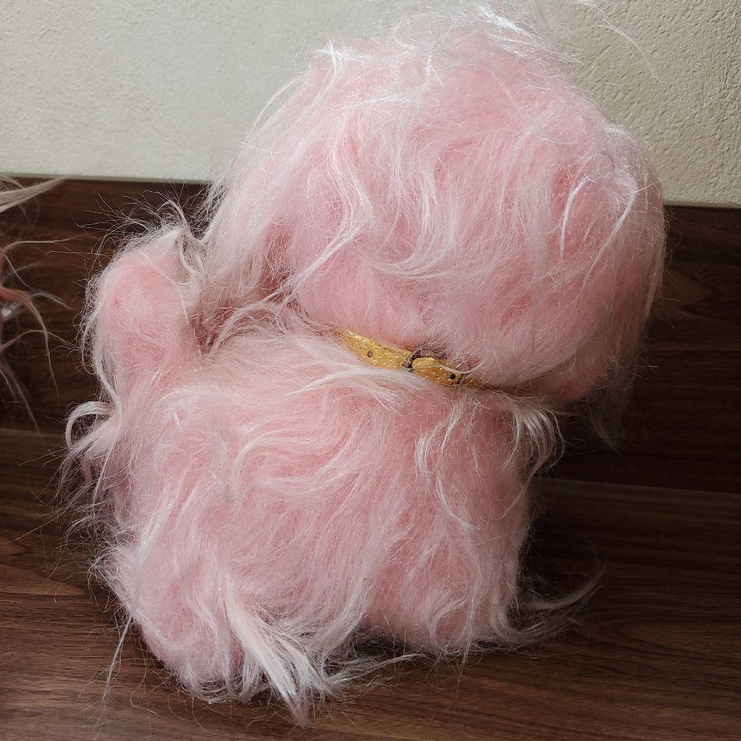☆ お手入れワンちゃん ぬいぐるみ ピンク 昭和レトロ 犬 ファンシー