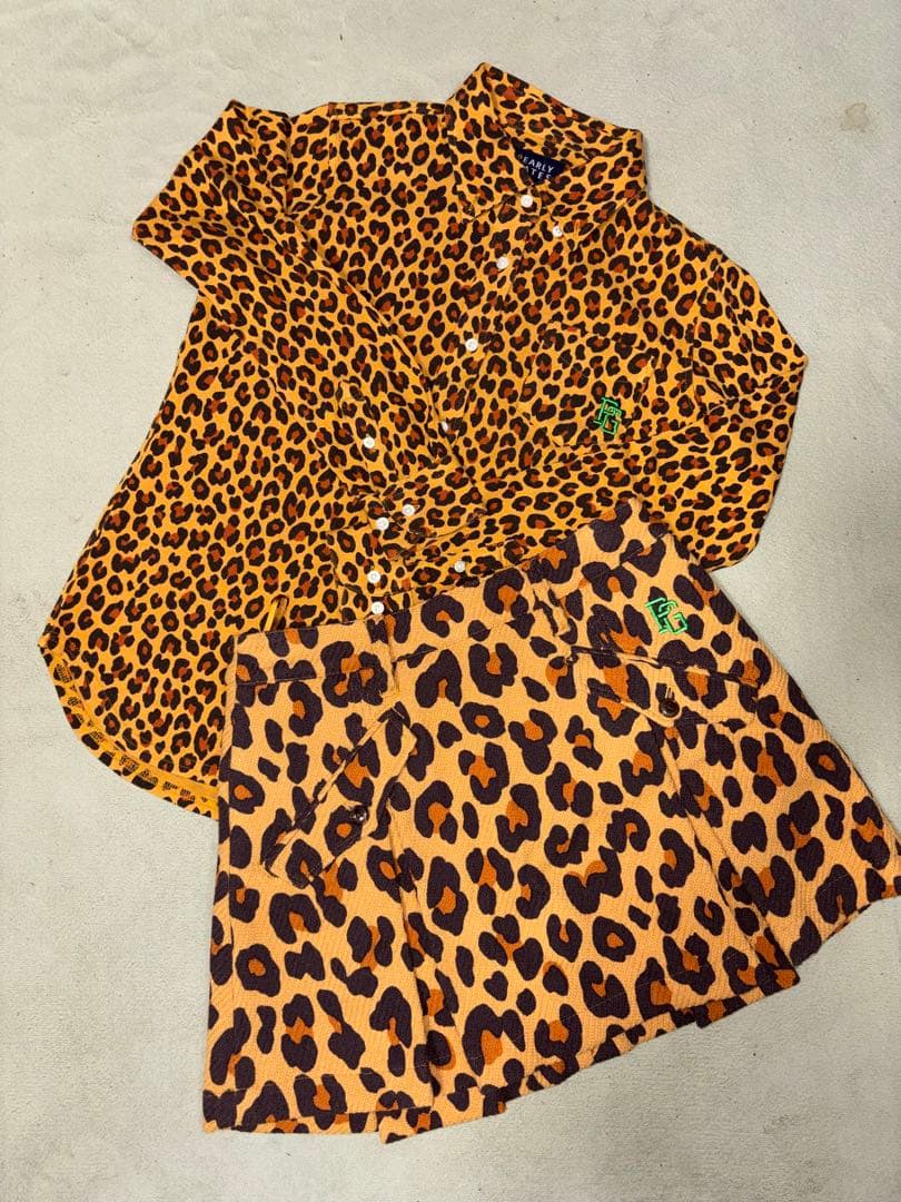 （美品）パーリーゲイツ、レオパード柄、ヒョウ柄シリーズ、セットアップ、上0下00
