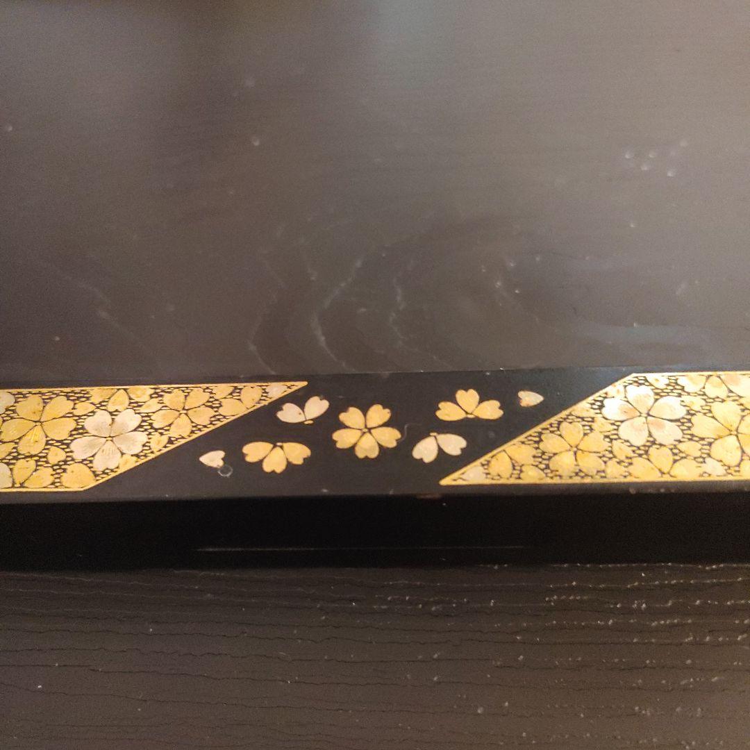京都　漆塗り 　桜　文鎮